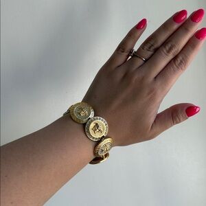 VERSACE CRYSTAL MEDUSA MEDALLION LINK BRACELET